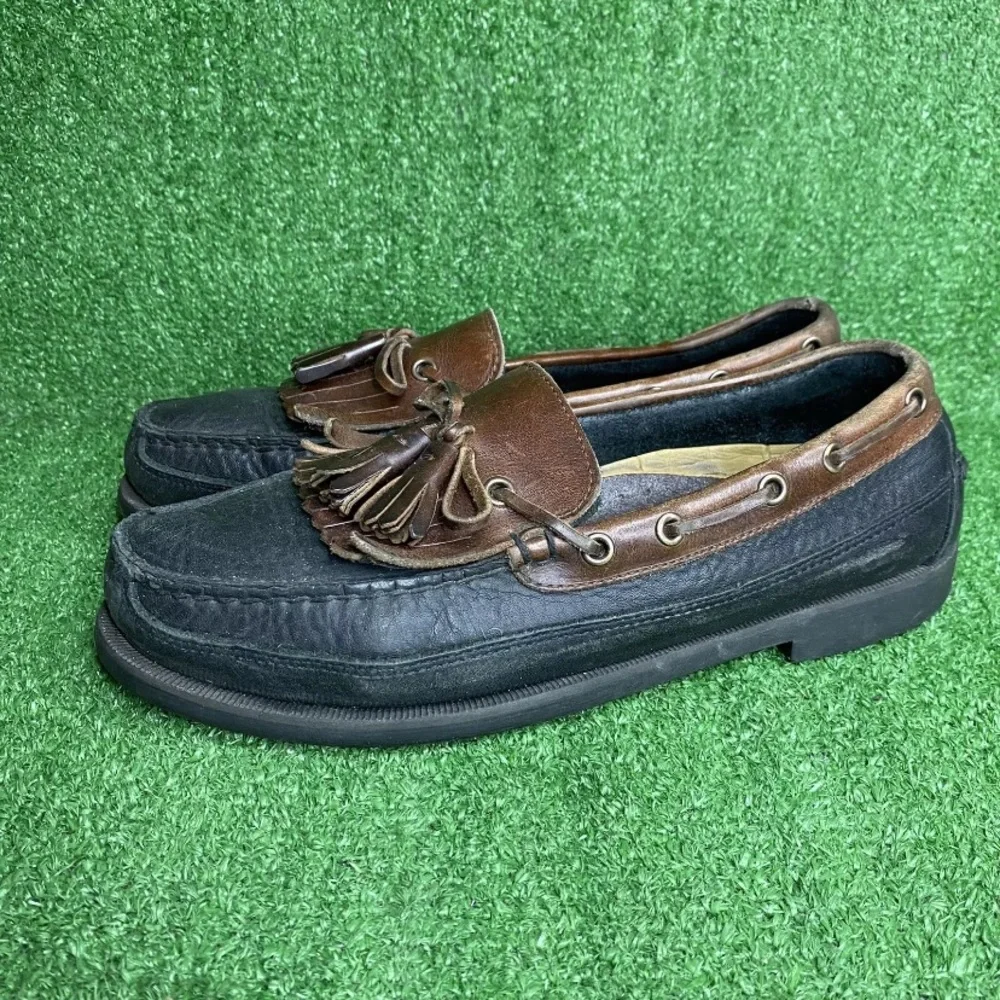 Sperry Black Two Tone Leather Boat Shoes Casual Mens USA Size 10 M